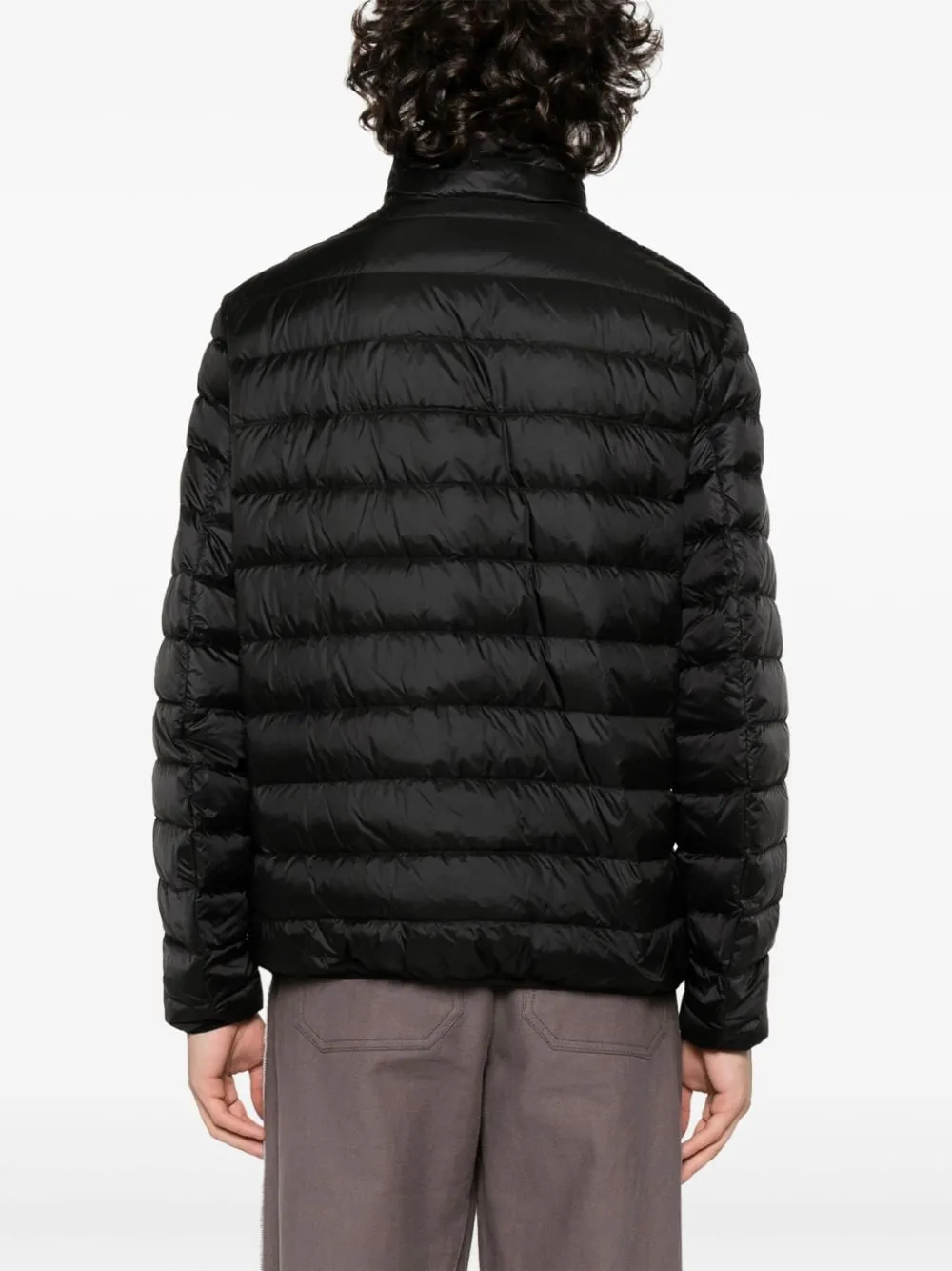 Men's Black Lightweight Down Jacket with Embroidered Logo by PALM ANGELS