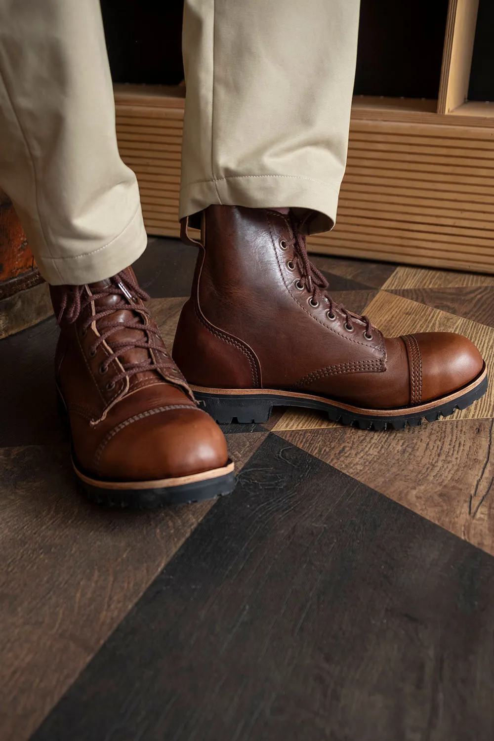 Men's Derby Boots in Dark Tan for Sale