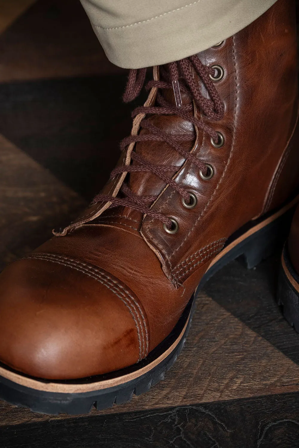 Men's Derby Boots in Dark Tan for Sale