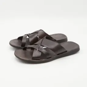 Men's Genuine Leather Cross-Strap Sandals by Brador