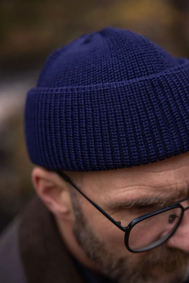 Merino Navy Bifold Watch Cap