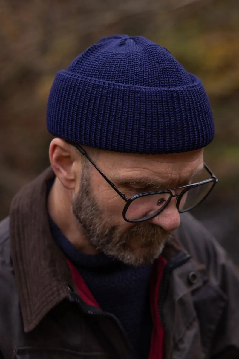 Merino Navy Bifold Watch Cap