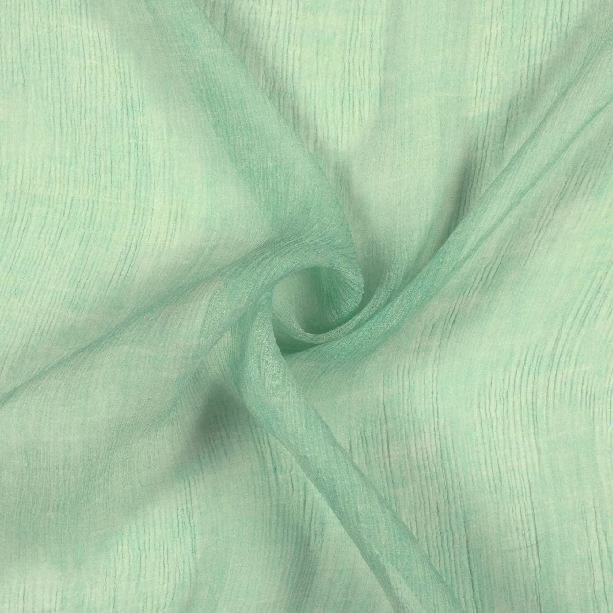 Mint Green Digital Print Chiffon Fabric with Texture Pattern