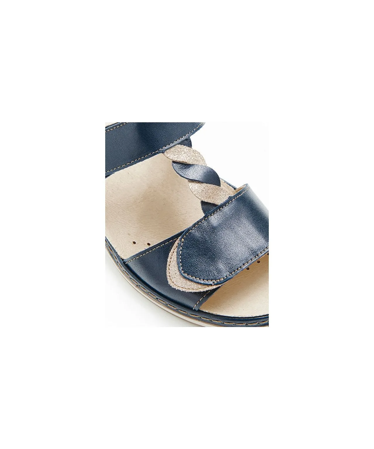 Classic Navy Blue Leather Sandals