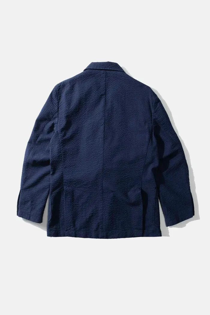 Navy Blue Seersucker Blazer