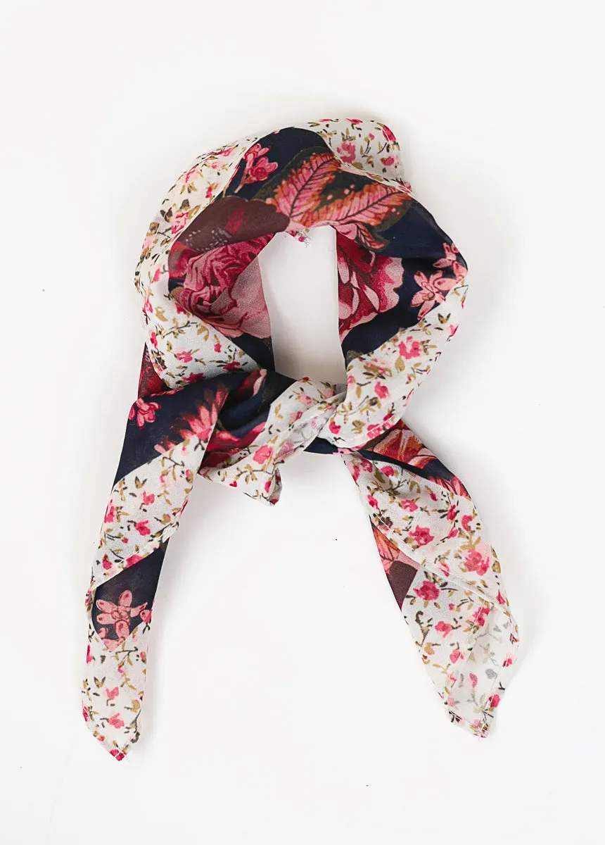 Navy Floral Addison Scarf - Shop Now