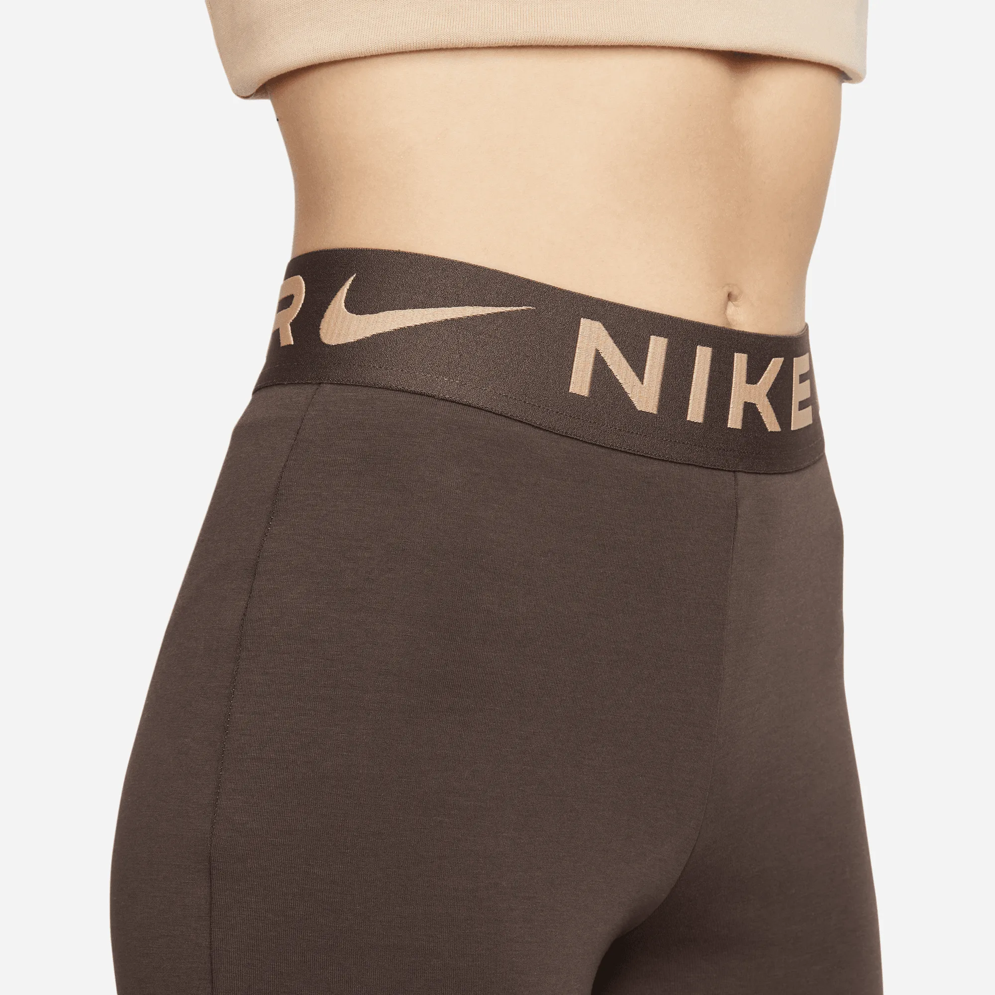 Nike Women's Brown High-Waisted Flared Leggings