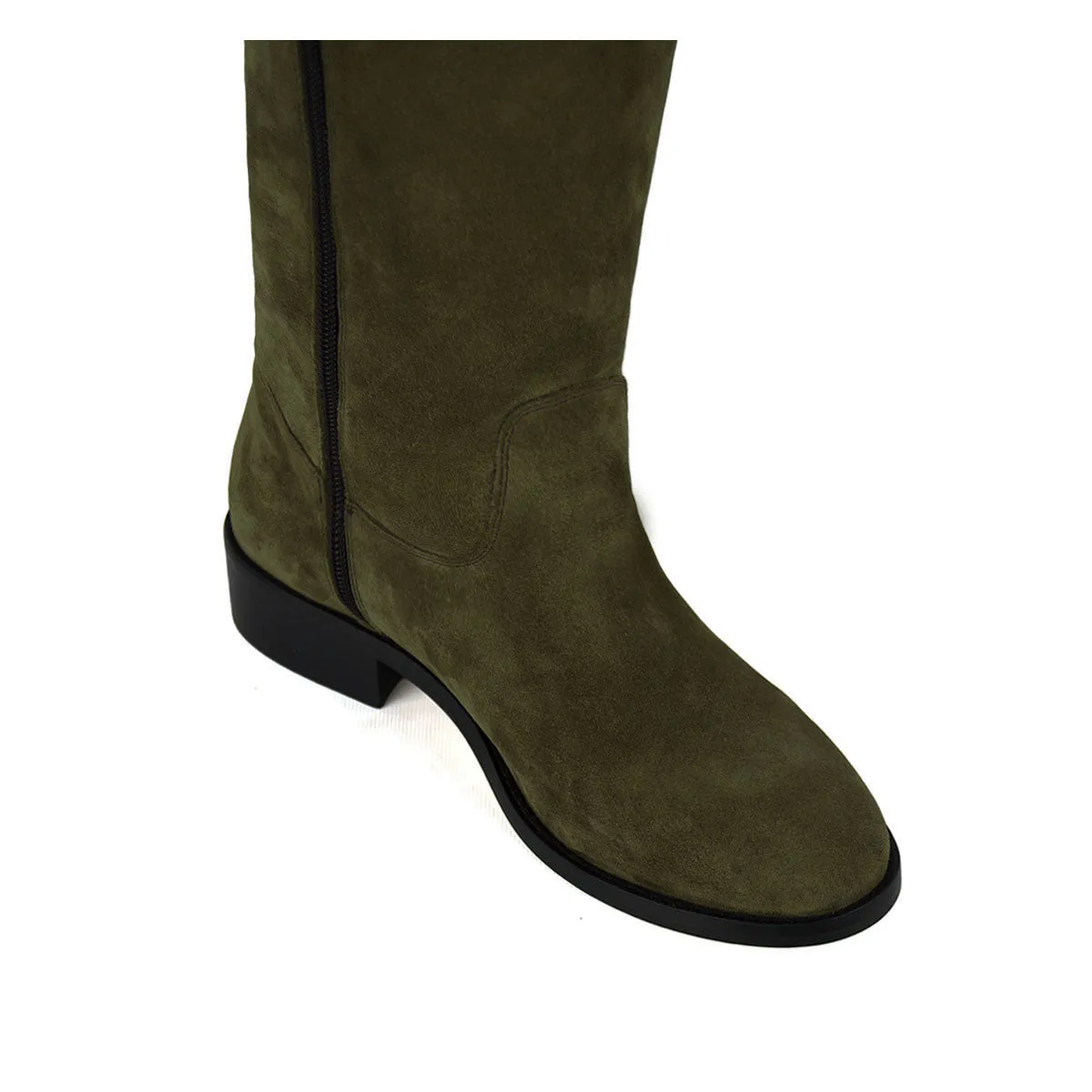 olive green Diana suede