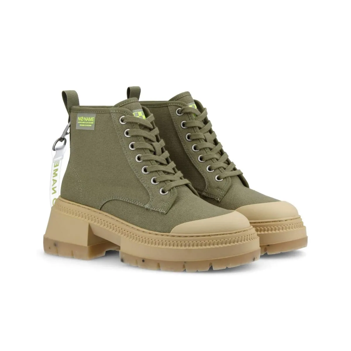 Olive Recycled Canvas Strong Boots