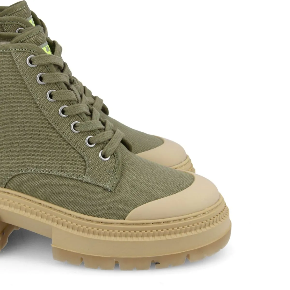 Olive Recycled Canvas Strong Boots