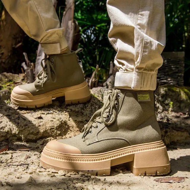 Olive Recycled Canvas Strong Boots