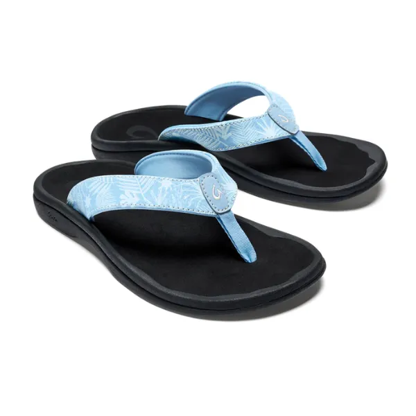 Olukai Women's Ohana Sandals in Pale Blue and Black