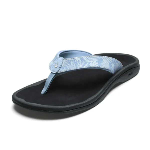 Olukai Women's Ohana Sandals in Pale Blue and Black