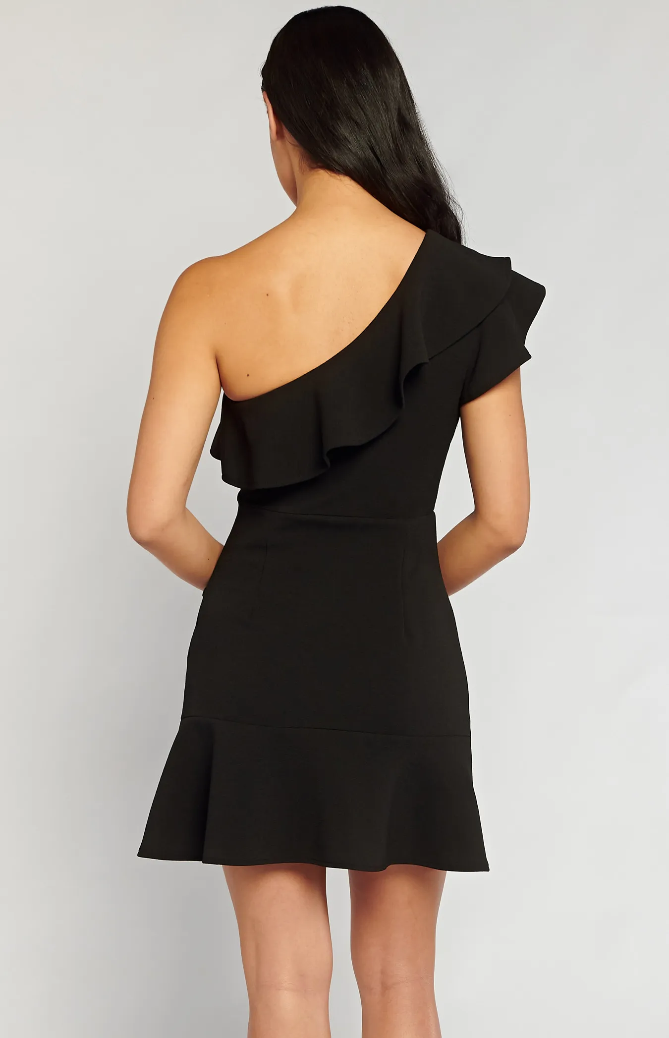 Frill Neckline One Shoulder Dress (SDR1323B)