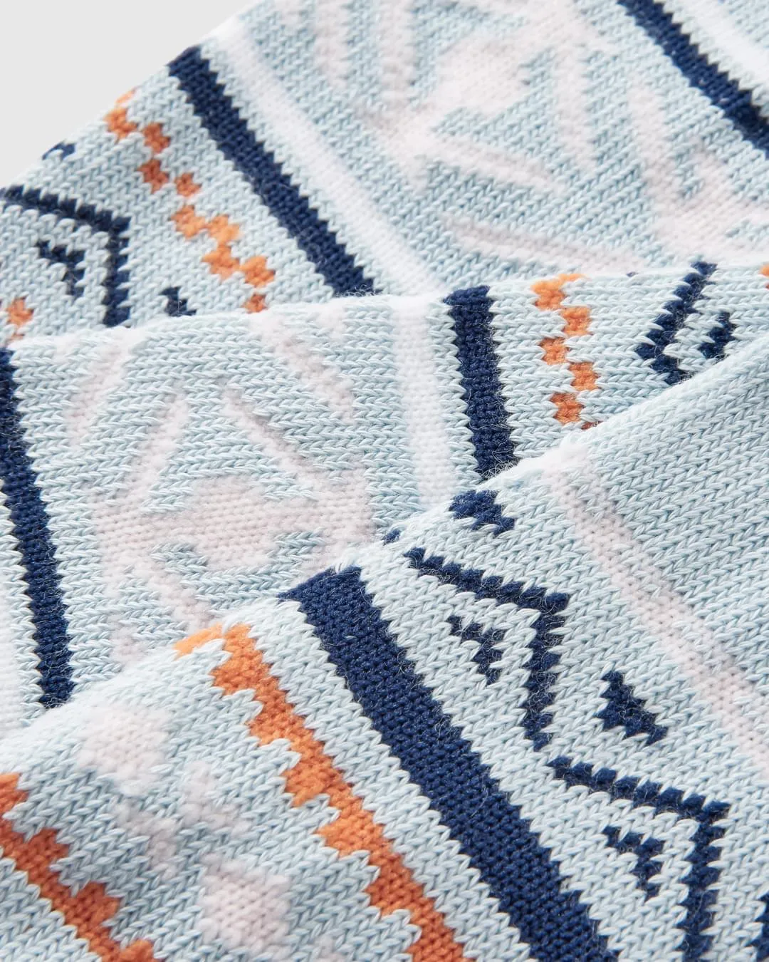 Organic Patterned Socks in Blue Fog.