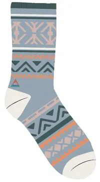 Organic Patterned Socks in Blue Fog.