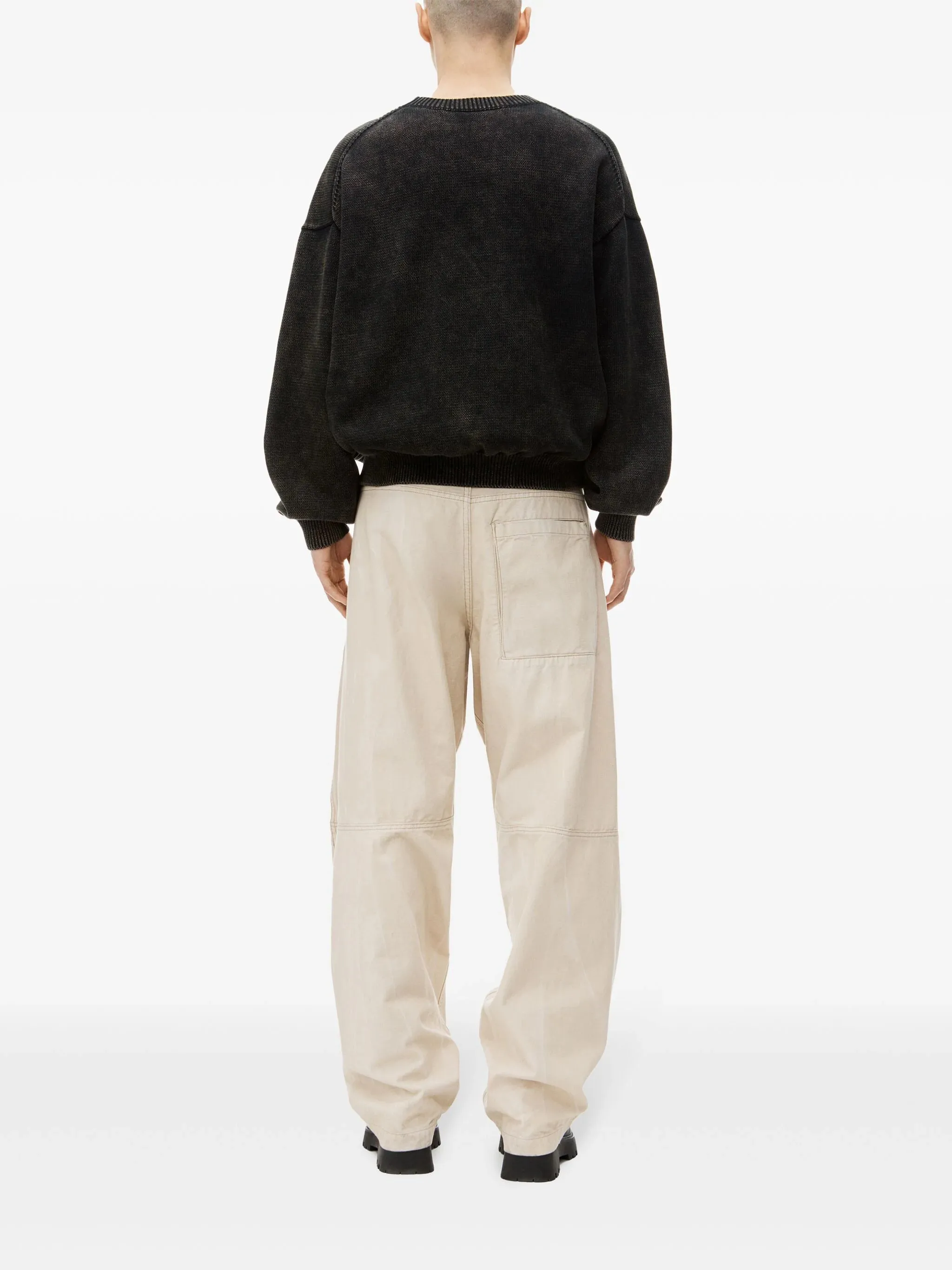 Oversized Long Sleeve Pullover Featuring Embossed Alexander Wang Logo