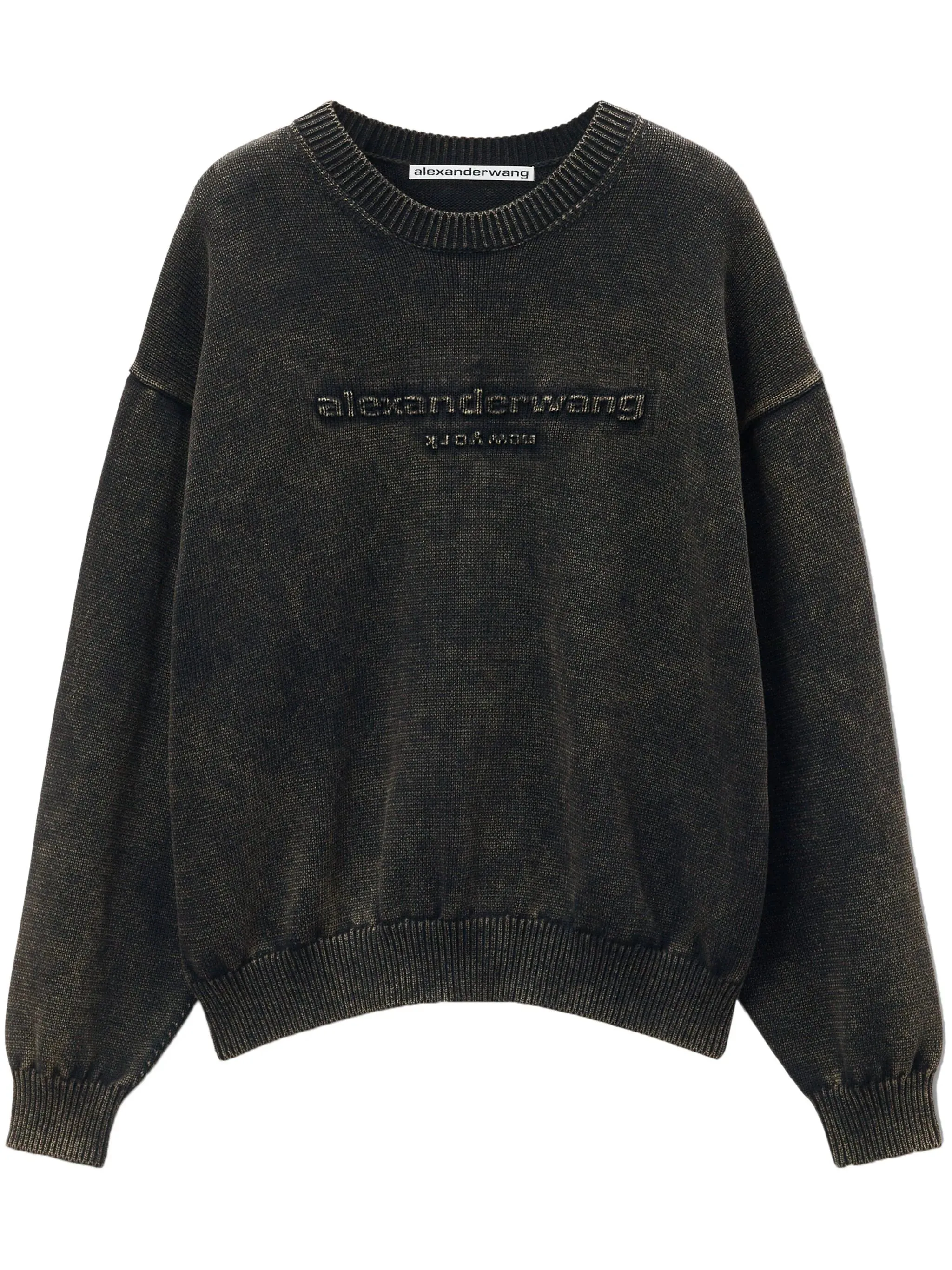 Oversized Long Sleeve Pullover Featuring Embossed Alexander Wang Logo