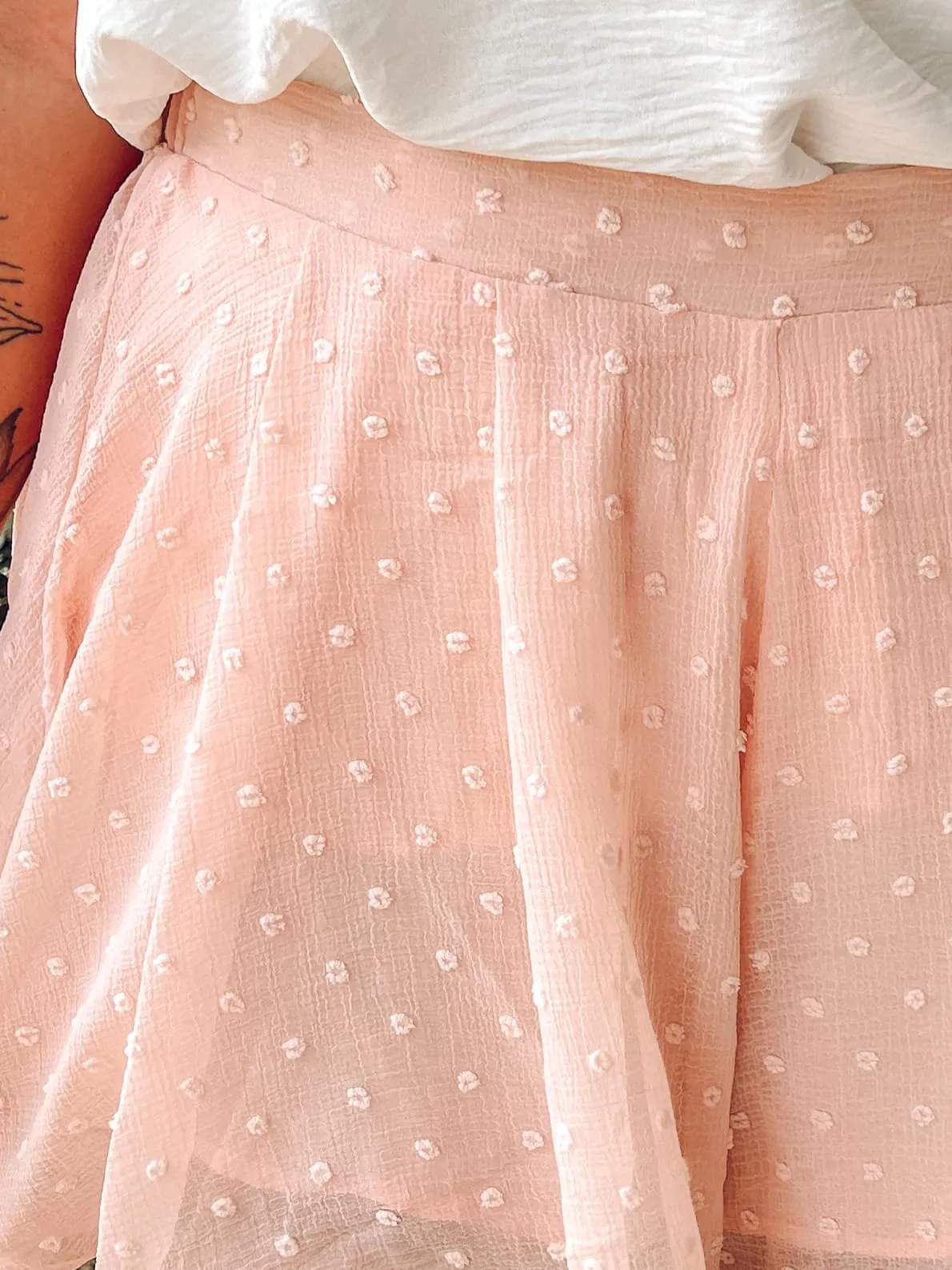 Pink Paige Dot Flutter Shorts