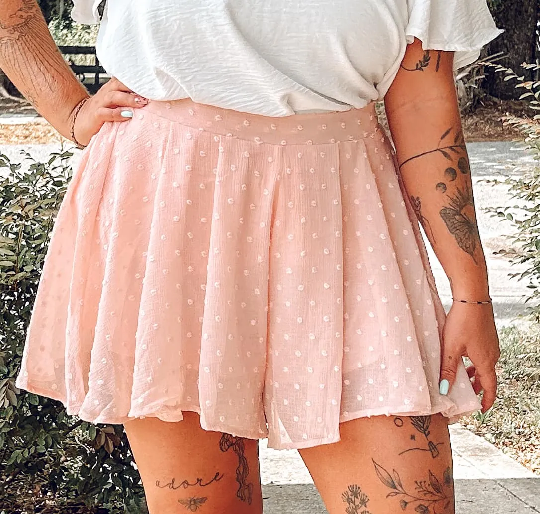 Pink Paige Dot Flutter Shorts