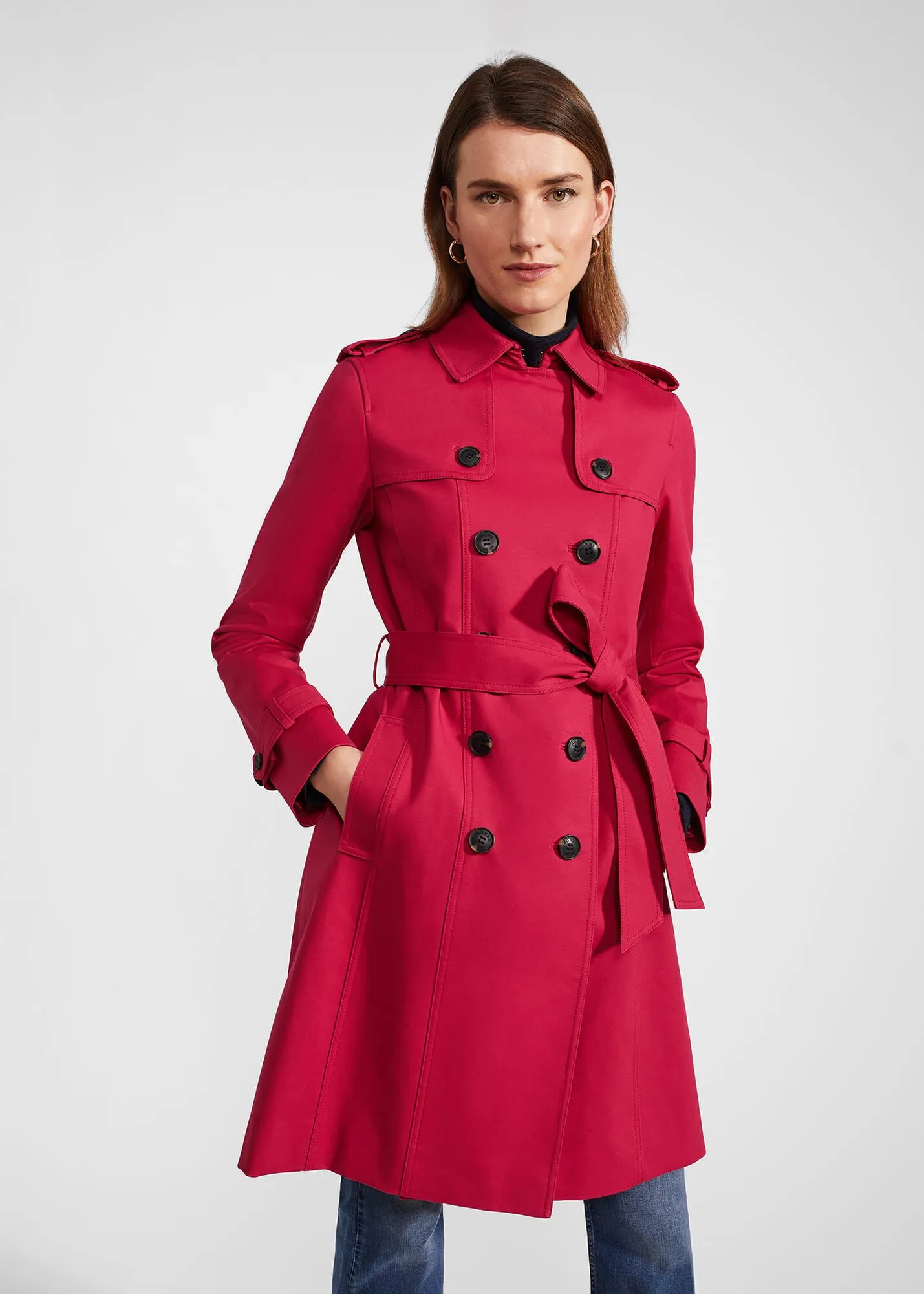 Petite Shower Resistant Trench Coat - Saskia.