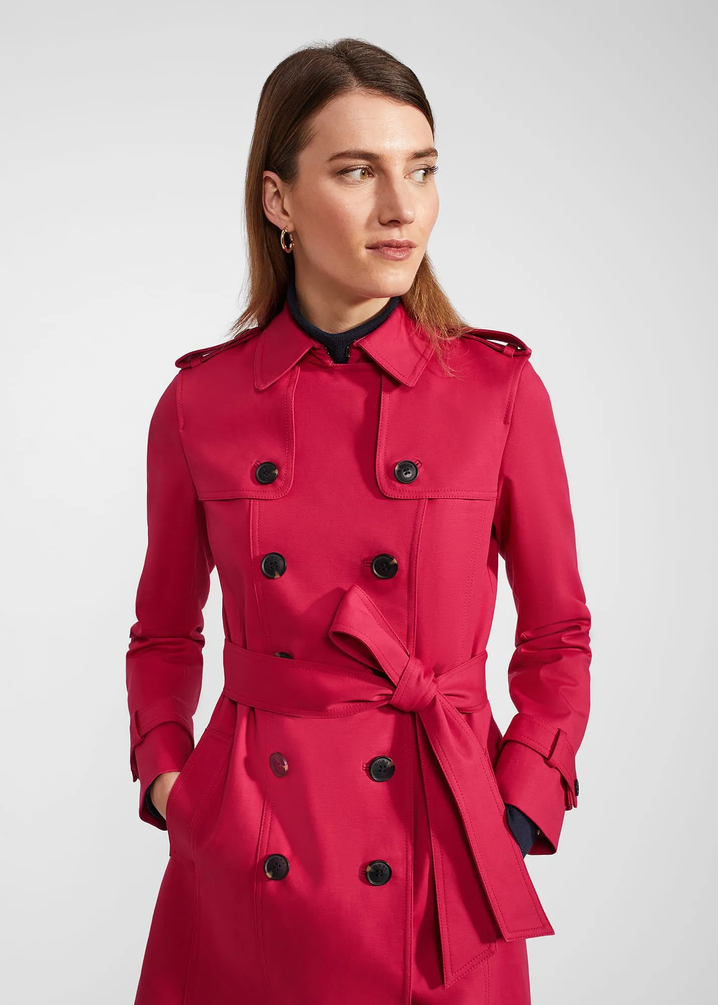 Petite Shower Resistant Trench Coat - Saskia.