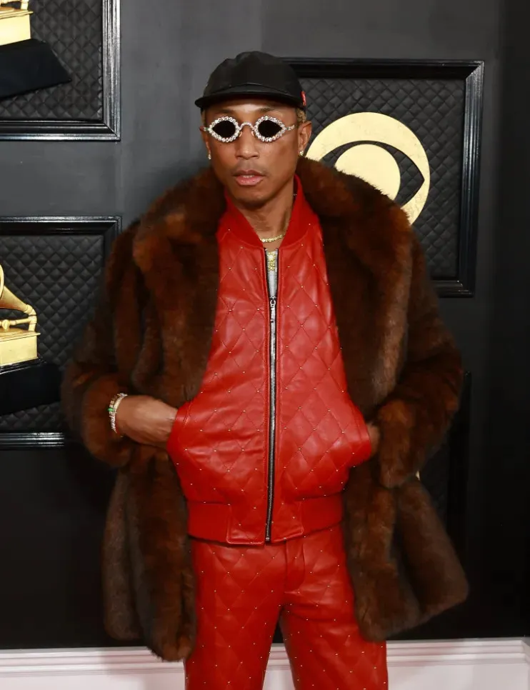 Pharrell Williams' Fur Coat at Grammy Awards 2023.