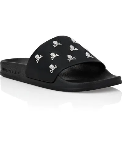 Luxurious Philipp Plein Flat Gummy Sandals Skull & Bones