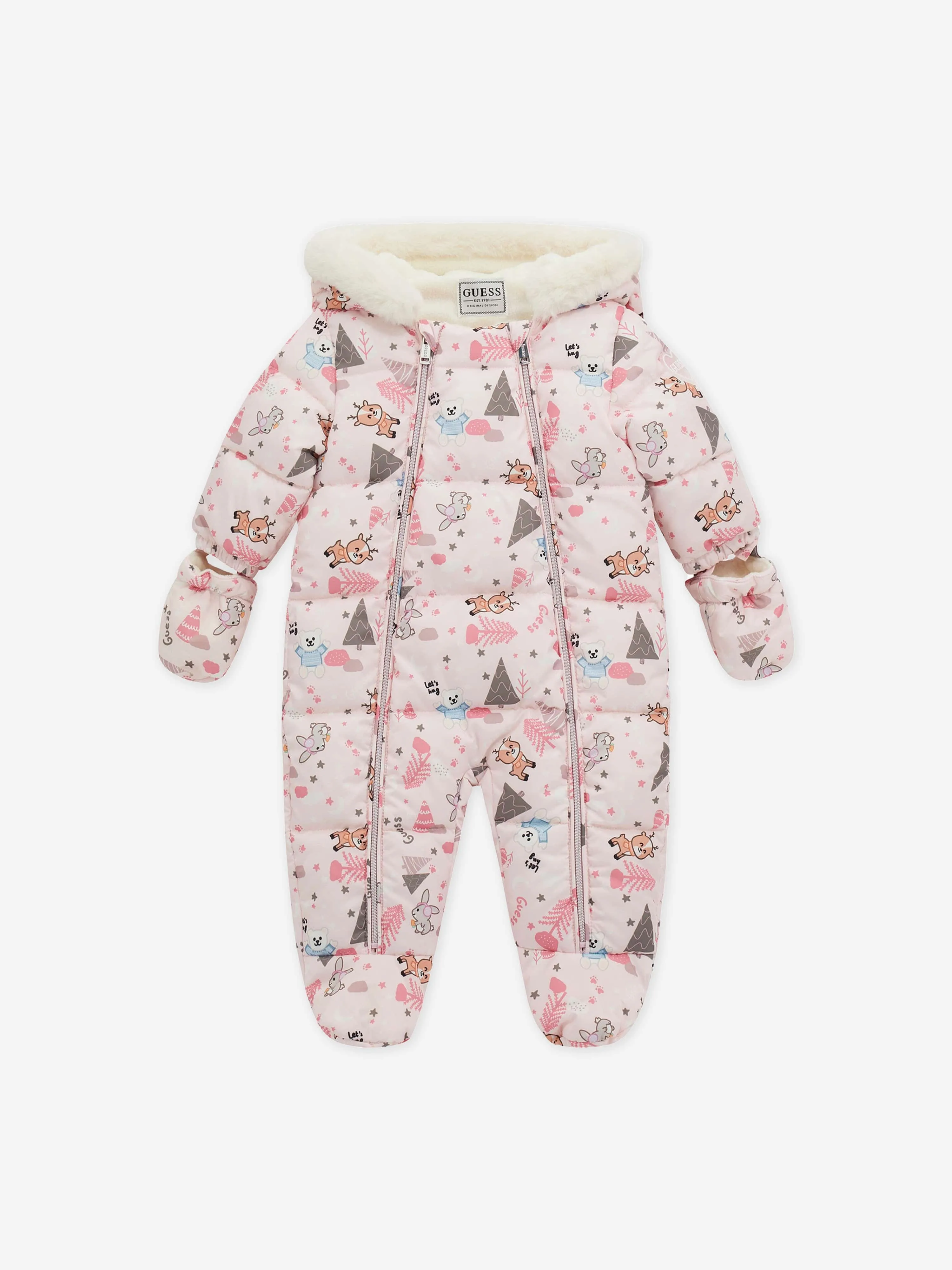 PInk Baby Girls Forest Snowsuit