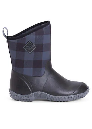 plaid black muckster mid boots