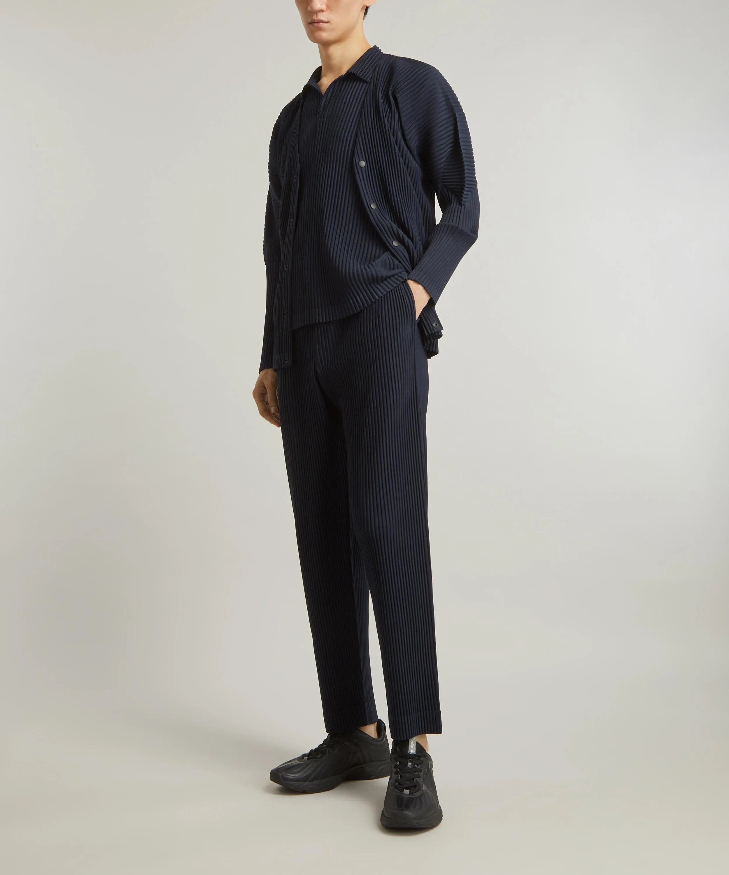 Pleated Straight Leg Trousers