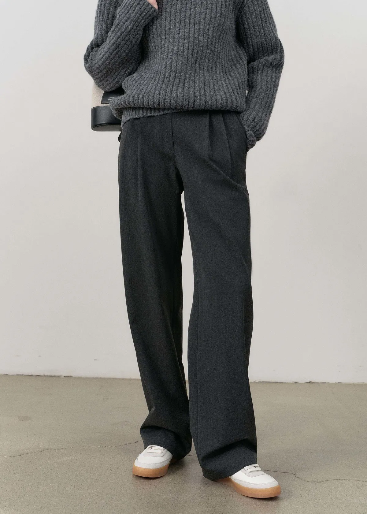 Grey Pleated Pants