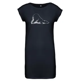 Polar bear print navy dress.