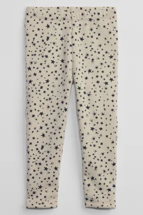 Print Sherpa Leggings in Beige