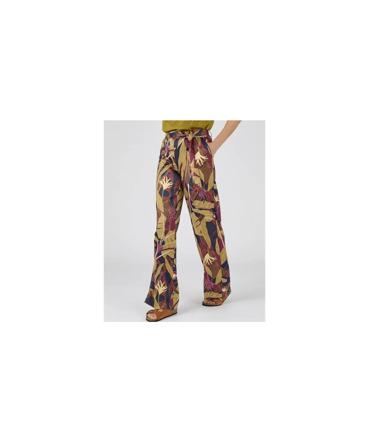 Printed wide leg trousers