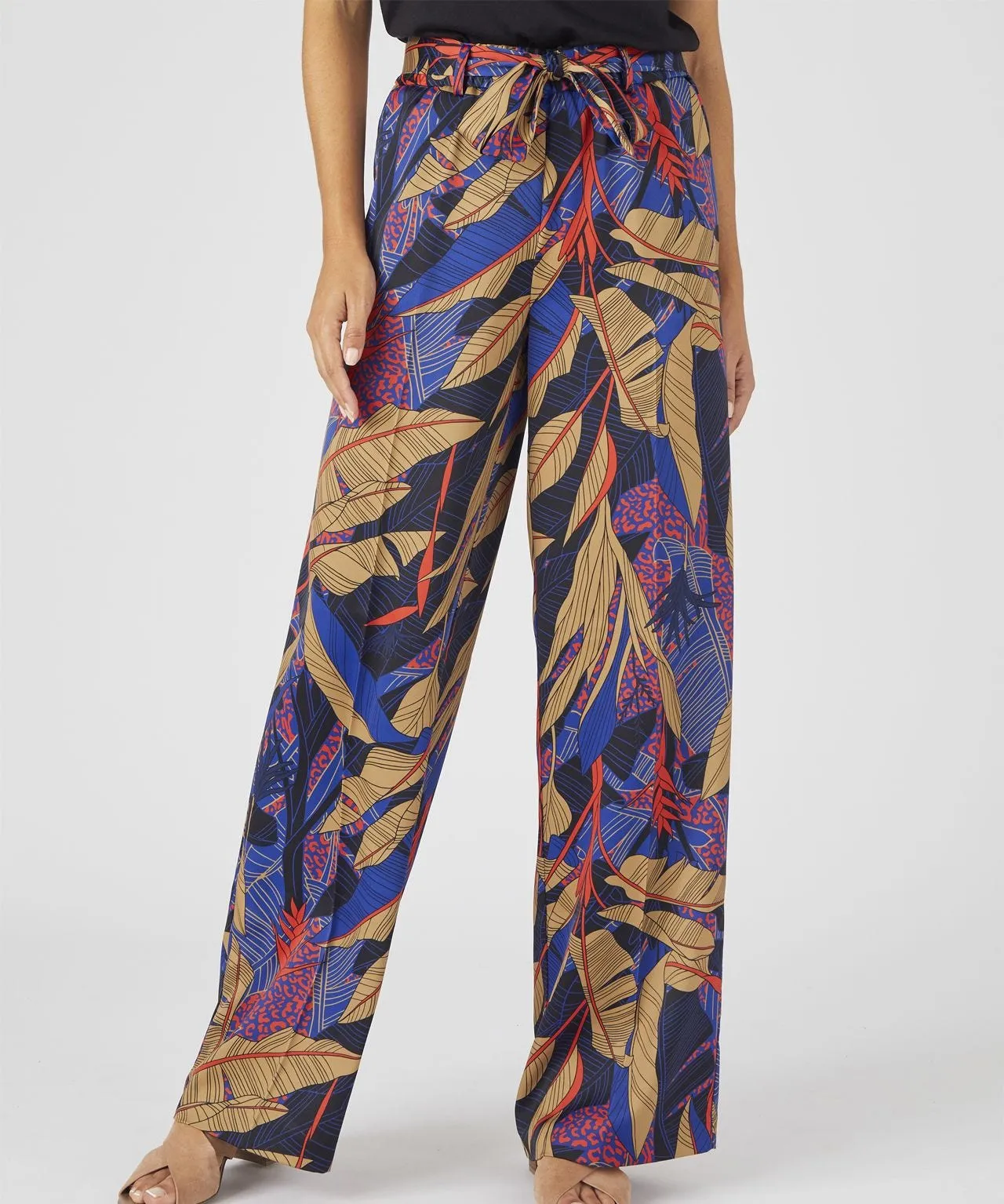 Printed wide leg trousers