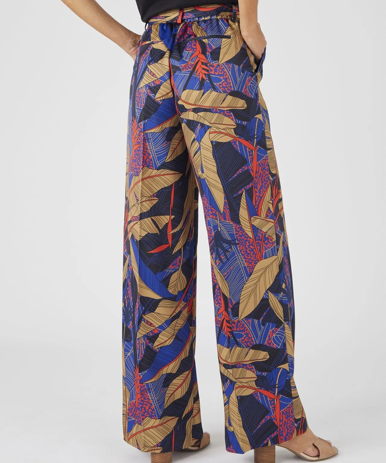 Printed wide leg trousers