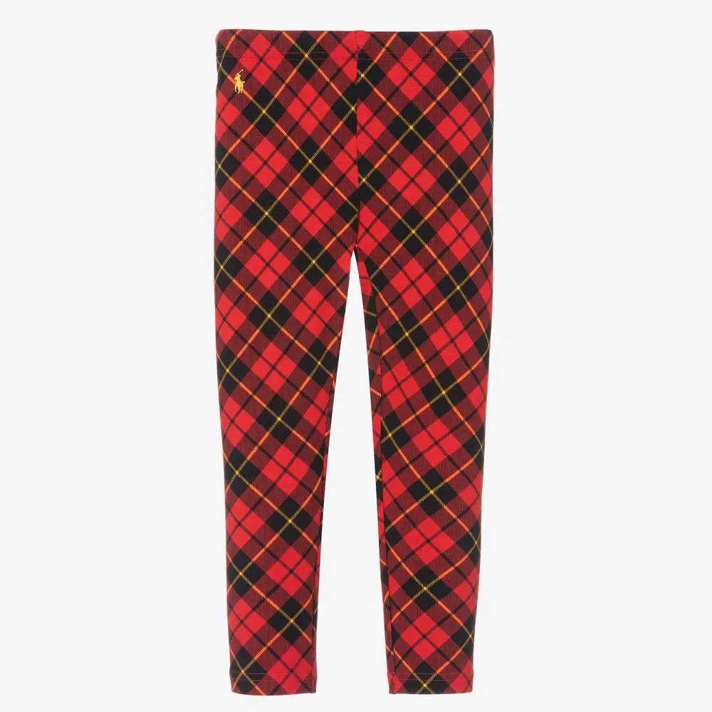 Red Plaid Leggings for Girls