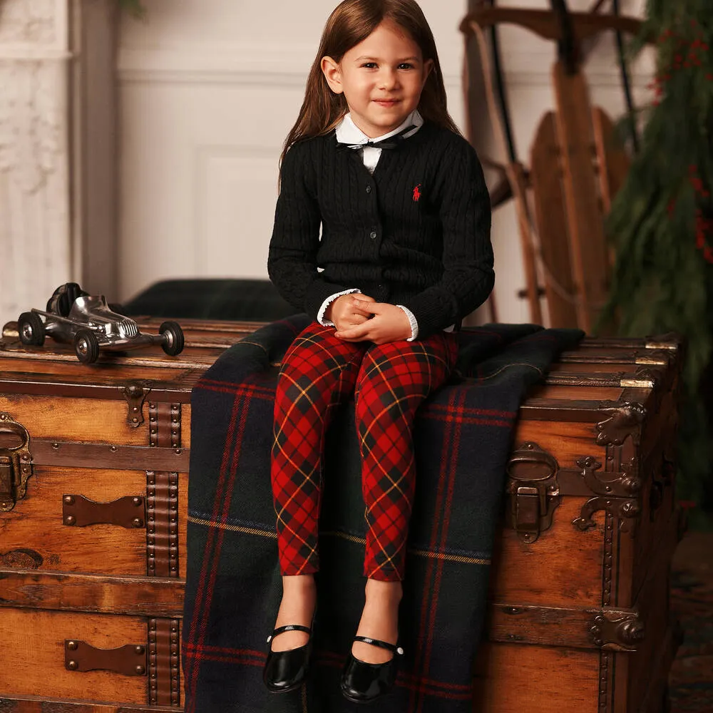 Red Plaid Leggings for Girls