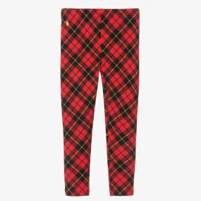 Red Plaid Leggings for Girls