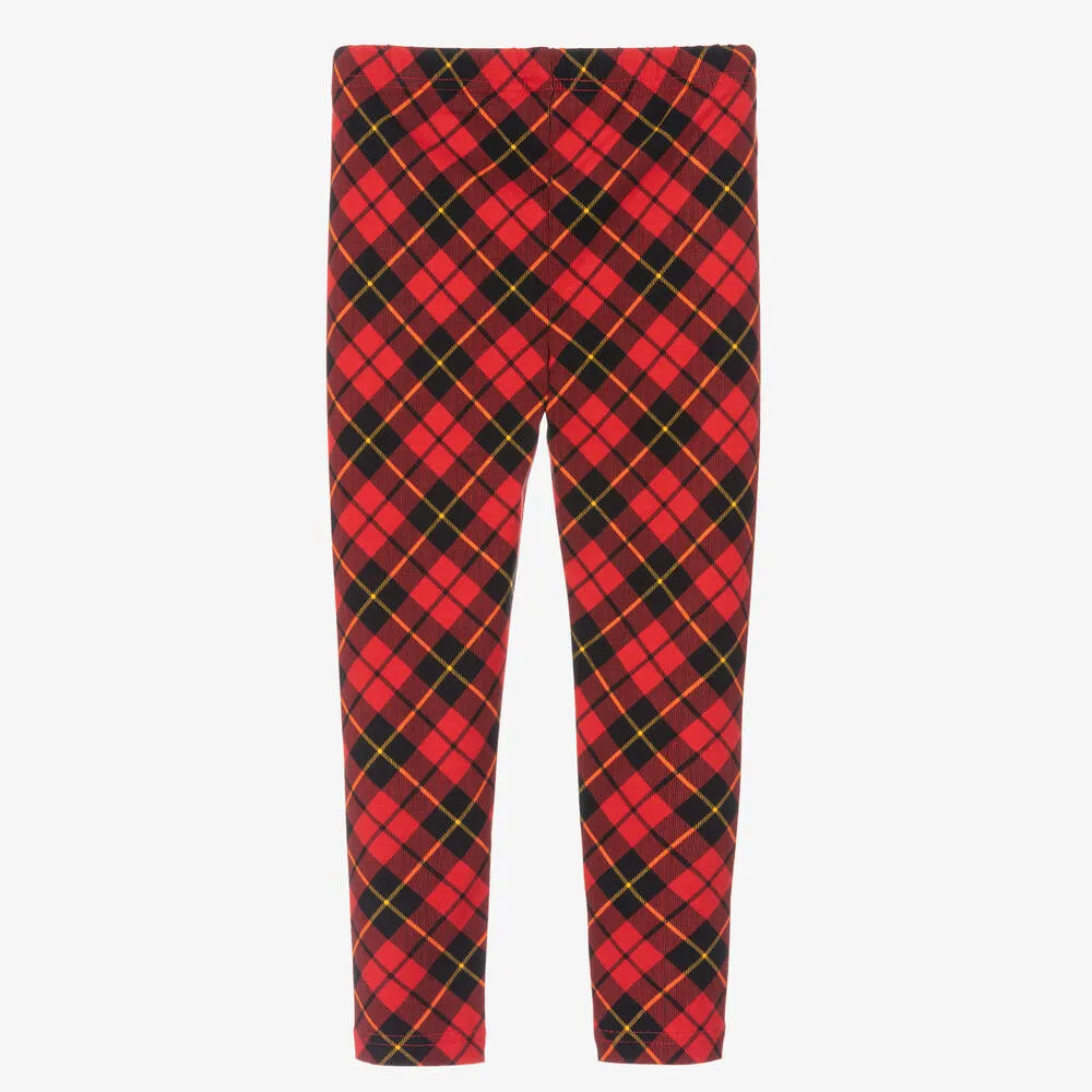 Red Plaid Leggings for Girls