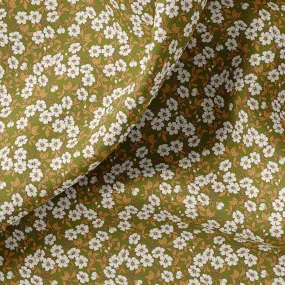 Retro Floral Linen Fabric by the Yard/Meter for Clothing, Bedding, Curtains, Pillows.