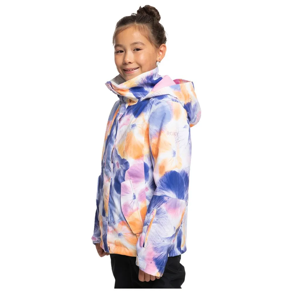 Roxy Ski Jacket - Jetty Girl Bright White Pansy