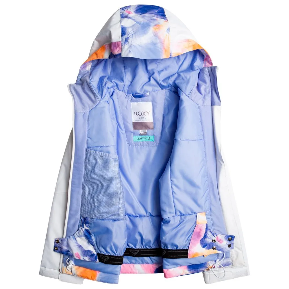 Roxy Ski Jacket - Jetty Girl Bright White Pansy