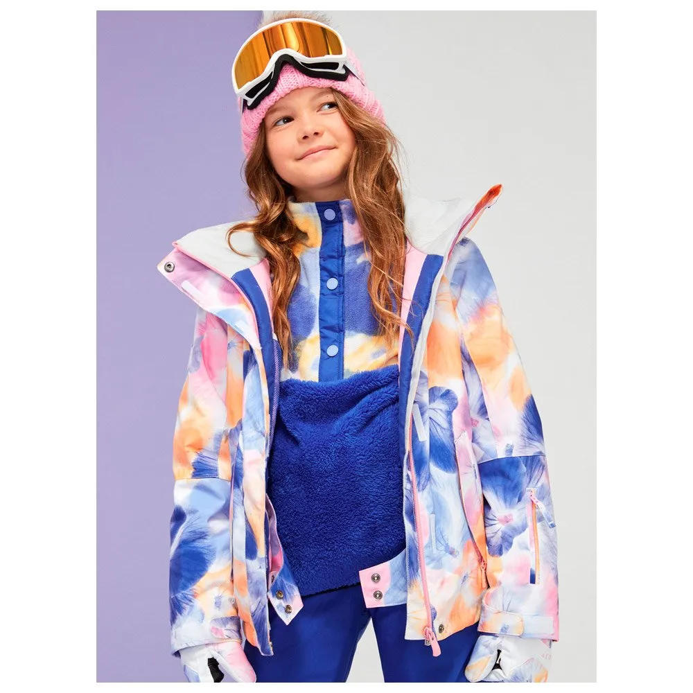 Roxy Ski Jacket - Jetty Girl Bright White Pansy