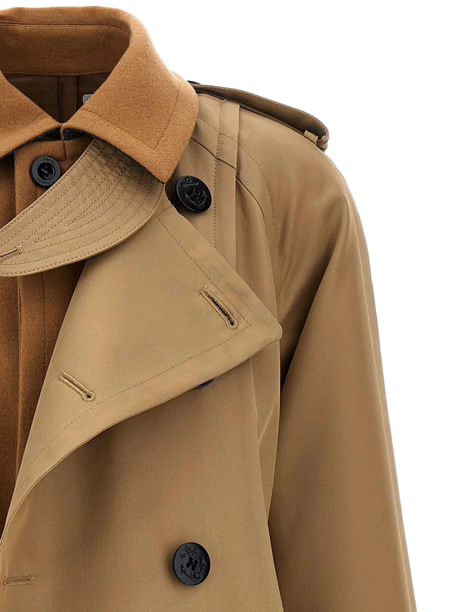 Sacai Melton Trench Coat