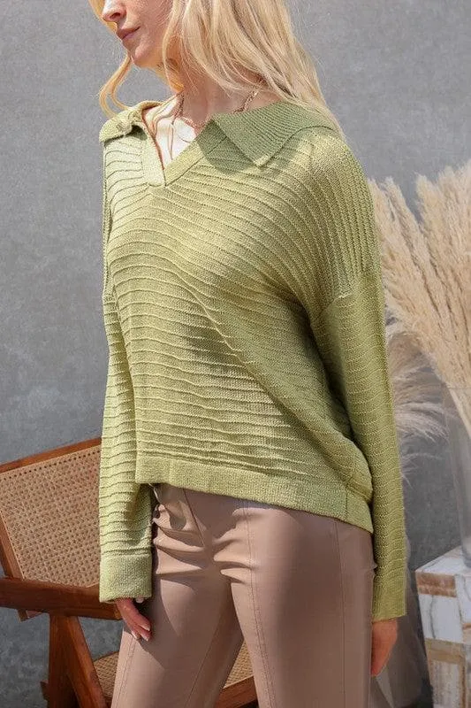 Sandra Collared Sweater Shirt