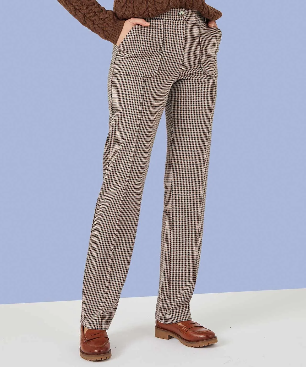 Secret Stretch Check Knit Trousers