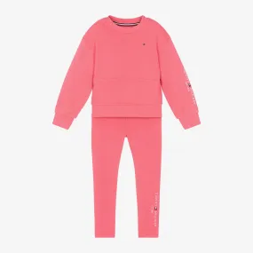 Set of Cotton Leggings in Pink for Girls