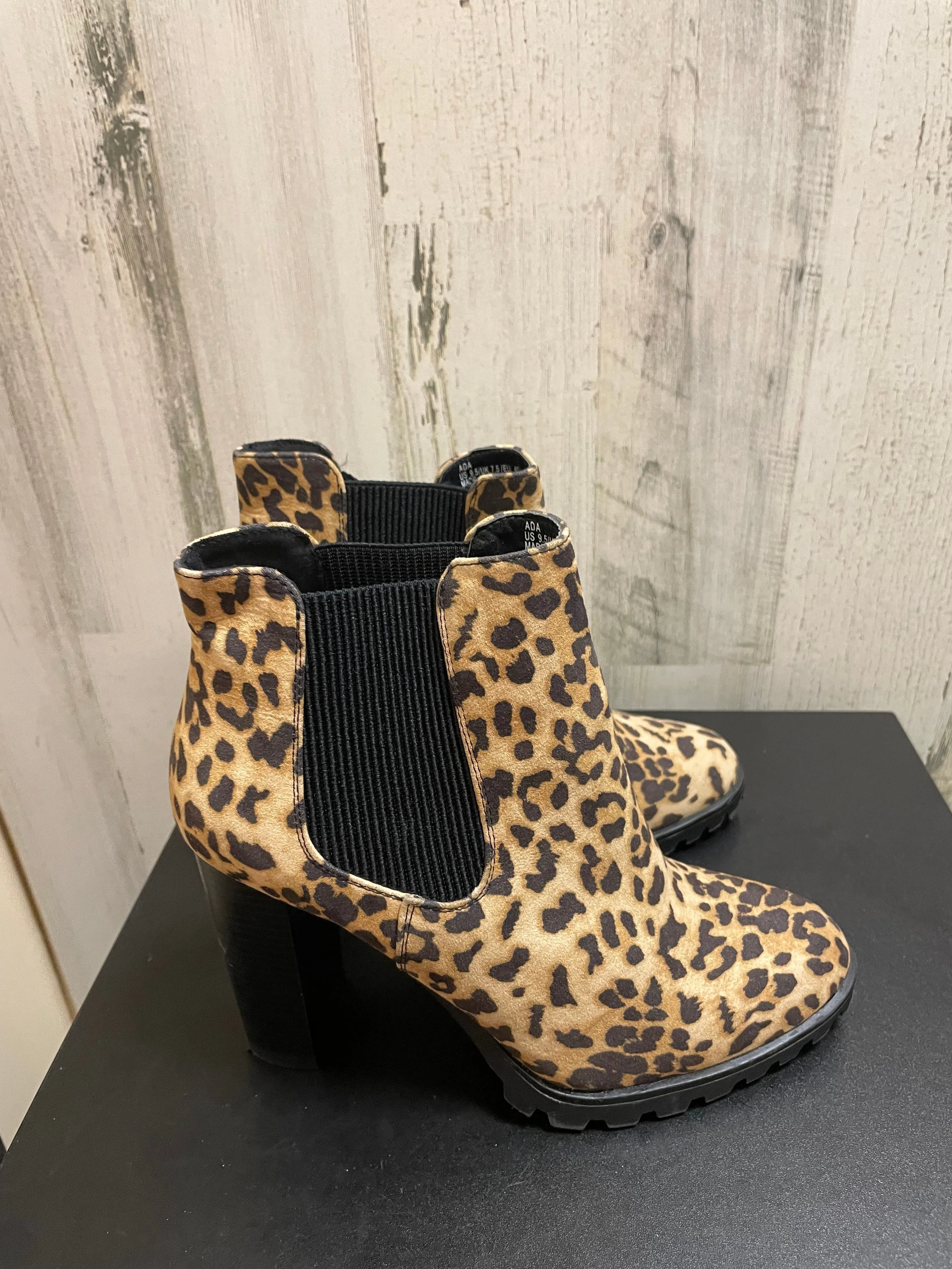 Shoedazzle Animal Print Ankle Heel Boots - Size 9.5